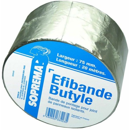 Adhésif d'aluminium pour pontage des panneaux isolants - EFIBANDE BUTYLE SOPREMA