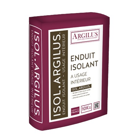 Enduit naturel isolant à base d'argile, de perlites et de chaux - ISOL ARGILUS Argilus