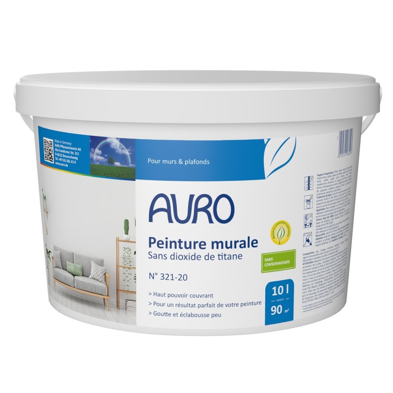 Peinture murale blanche sans dioxyde de titane - N°321-20 Auro Auro