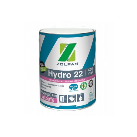 Peinture acrylique blanche aspect velouté - Hydro 22 Zolpan