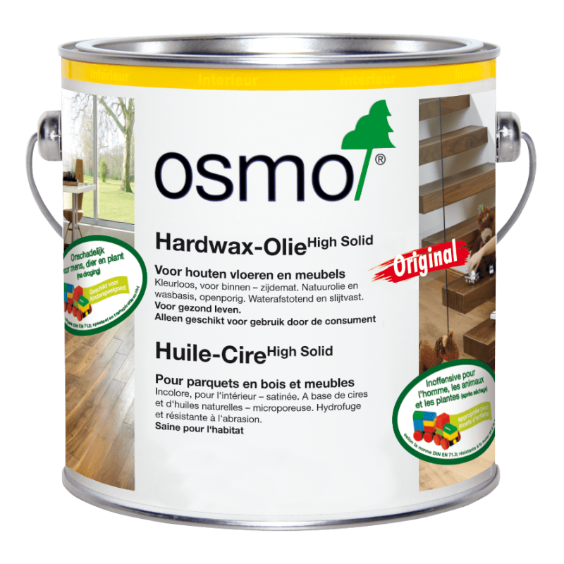 Huile-Cire incolore mat pour sols et meubles en bois Osmo