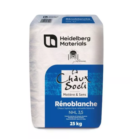 Chaux hydraulique naturelle RENOBLANCHE NHL 3,5 Socli